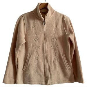 Jumper Cream Fleece Zip Up Jacket Size Medium